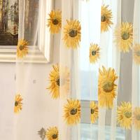 2PCS Cortinas De Ventana De Girasoles Telas Voile Tulle Translúcidas Para Hogar Y Habitaciones 100*200cm Modernas Y Elegantes - details 5
