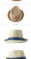 Sombrero De Paja Sólida Para Hombre Y Mujer Sombrero De Playa Al Aire Libre Sombrero De Sol Tejido Con Rayas Con Hebilla Casual Sombrero De Panamá Fedoras - details 3