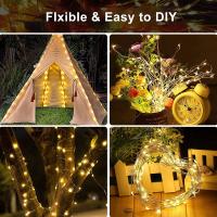 2 Pack Luces Solares De Hadas 300LED Cadena De Luces Solar Al Aire Libre Impermeable 8 Modos Hilo De Cobre Twinkle Luz - details 0