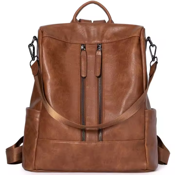 Mochila de Piel antirobo para Mujer, Bolso de mano, mochila, para Mujer, niña, A-marron - 1