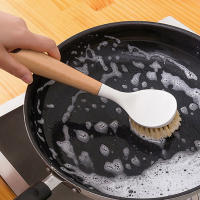 Cepillo De Limpieza Para Cocina Con Mango De Madera Natural Cepillo De Lavado De Platos Para Sartén De Hierro Fundido - details 3