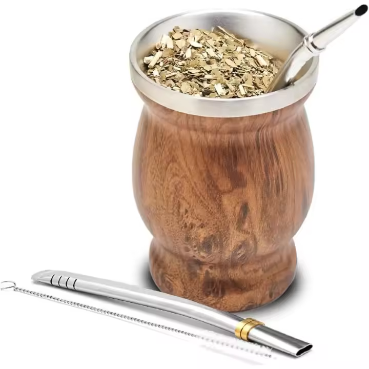 Mate Argentino mate de Arce inoxidable 304 Taza de Tete mate Taza de vino - 1