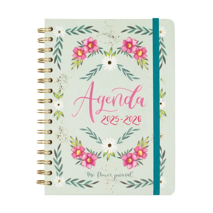 Finocam - Agenda The Flower Journal Curso 2025 2026 Verde Septiembre 2025 - Agosto 2026 (12 meses) Español - 1