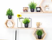 Pack De 4 Plantas Artificiales Pequeñas Para Baño Y Oficina Decoración De Escritorio En Interiores Material PVC Estilo BONSAI - details 3