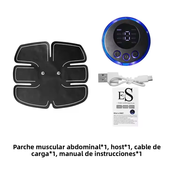 Estimulador Muscular EMS Inteligente Inalámbrico Para Entrenamiento ABdominal Y BRAZO Parches De Ejercicio Recargables Por USB Instrumento De Forma Corporal Portátil Para El Hogar - 1