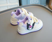 Nuevas Zapatillas Deportivas Casuales Para Niñas 2024 Primavera Y Otoño High Top Kuromi Y Melody Dibujos Animados Antideslizantes Material Superior PU Edad 4-6 Años Todas Las Estaciones - details 6