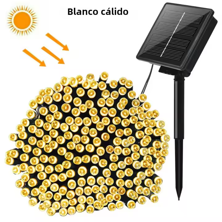 Luces De Cadena Solar Para Exterior LED Luces Navideñas Al Aire Libre Impermeables Para Jardín Y Valla Instalación Auto-Contenida Fuente De Energía Solar Protección IP65 - 1
