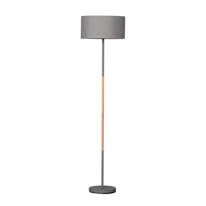 Ledkia Lámpara de Pie Silinda - Diseño Nórdico en Madera y Metal con Iluminación LED Personalizable - 1