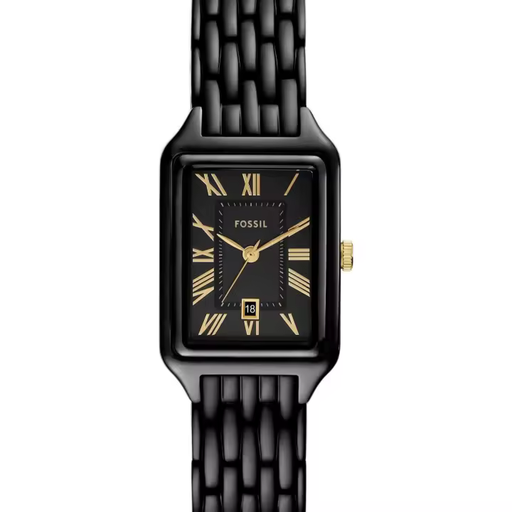 Reloj Fossil Raquel de acero inoxidable negro con tres agujas y fecha ES5385 FOSSIL - 1