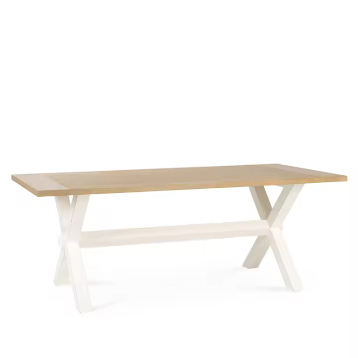Wabi Home - Mesa comedor Legacy  madera natural  con patas blancas - 1