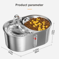 Dispensador De Agua Para Gatos 3L Con Doble Cuenco Acero Inoxidable Gran Capacidad Dispensador De Bebida Inteligente Para Perros Y Gatos - details 9