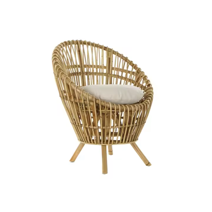 SILLON RATAN ALGODON 76X65X85 CON COJIN NATURAL FIJALO MB175009 - 1