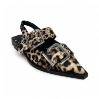 Bailarinas mujer leopardo animal print mary jane merceditas puntera puntiaguada,talon abierto,ajuste de hebillas,comodas ligeras en tendencia 2025 fashion bella - details 2