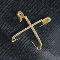 Pins De Seguridad Dorados Con Rhinestones Broches Para Mujer Accesorio Para Ropa Chaqueta Chal Sombrero Clip De Moda - details 7