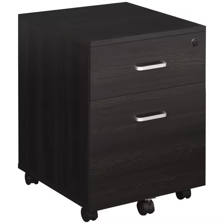 Vinsetto Archivador Móvil para Archivos A4 con Ruedas Gabinete de Archivos Suspendidos con 2 Cajones y Cerradura 40x45x55,6 cm - 1