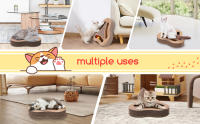 Nobleza Rascador para Gatos con Hierba Gatera，Rascadoras de Cartón para Cama con 2 Juguetes para Gatos Interactivos Pelotas - details 1
