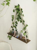 Estante Flotante De Madera Con Decoración De Hoja LED Para Decoración Del Habitáculo Estilo Bohemio Estante De Pared Para Sala De Estar - details 12