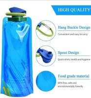 6Pcs Botella Plegable, Botella de agua plegable Portátil, 700ml Flexible Botella de Agua Reutilizable para Camping, Senderismo, Exploración, Viajar - details 6