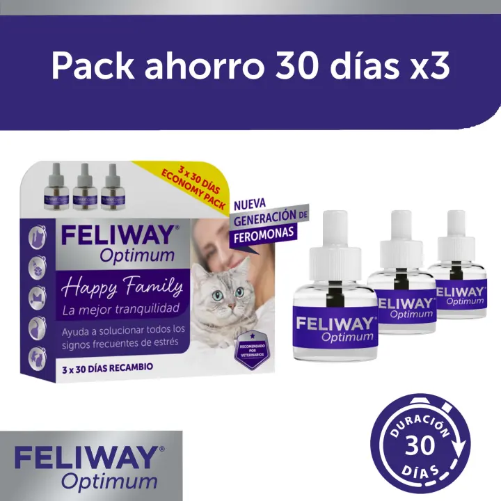 Ceva Feliway óptimo para Gatos - Pack 3 Recambios - 1