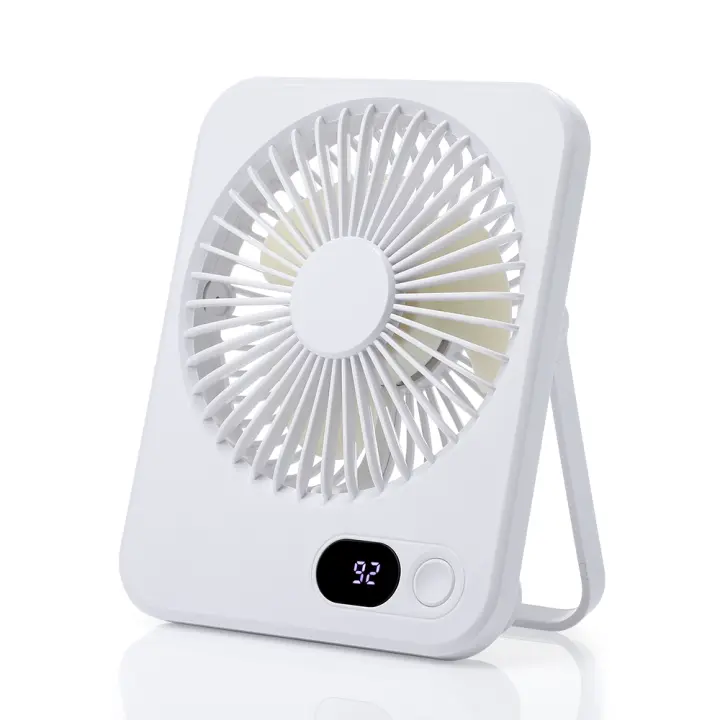 Ventilador de Escritorio Mini USB Recargable Silencioso Ventilador Portátil con Display de Batería - 1