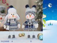 Muñeco De Nieve De Navidad Azul Encantador Muñeco De Nieve De Navidad Figura De Muñeco De Nieve Esquiando Colgante Para Árbol De Navidad Regalo De Año Nuevo - details 3