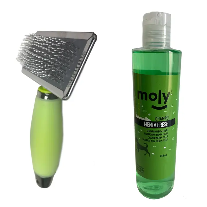 Champú Repelente para Perros y Carda de Gel de Silicona para Desenredar el Pelo - Cuidado y Belleza para Mascotas - 1