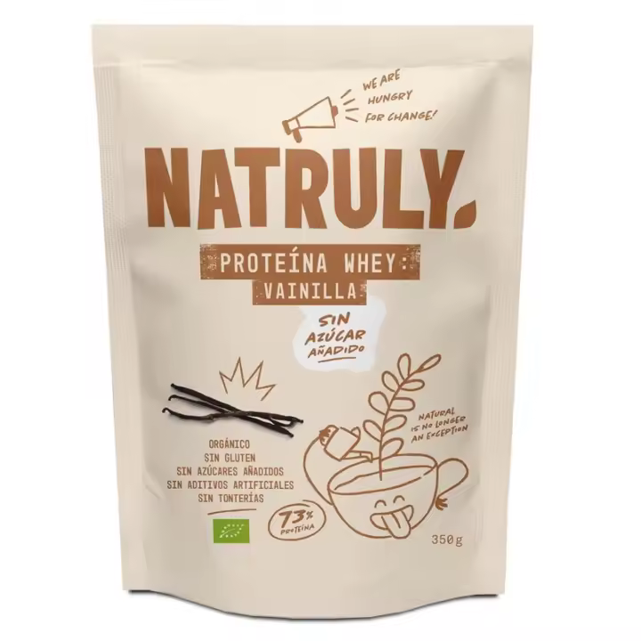 Proteína Whey Vainilla Bio 73% - 350g - Natruly - Suplemento de Proteínas de Alta Calidad y Sabor Delicioso - 1