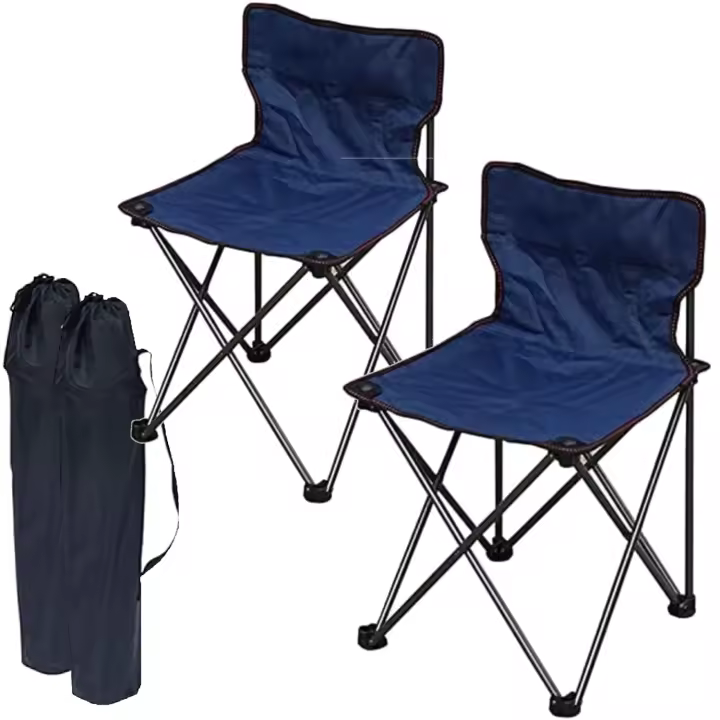 Paquete de 2 Sillas Camping Plegables Ligeras portátiles al aire libre mochila camping silla de playa silla de pesca - 1