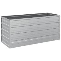 vidaXL Arriate de acero galvanizado plateado Dimensiones 160 x 80 x 77 cm,  100 x 100 x 77 cm,  100 x 100 x 45 cm y mas - details 4