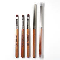 Pincel De Dibujo Para Uñas Con Mango Redondo De Madera 1PC Herramienta Para Manicura Pintura Gradient UV Extensión GEL Constructor Dibujo Pluma - details 8