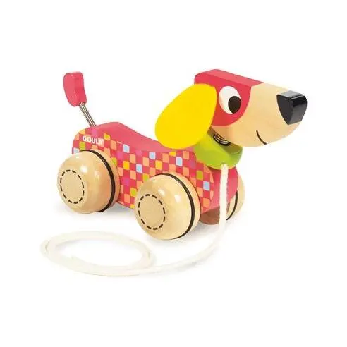Diset Juguete de Arrastre - Perro Salchicha con Ruedas de Goma - 1
