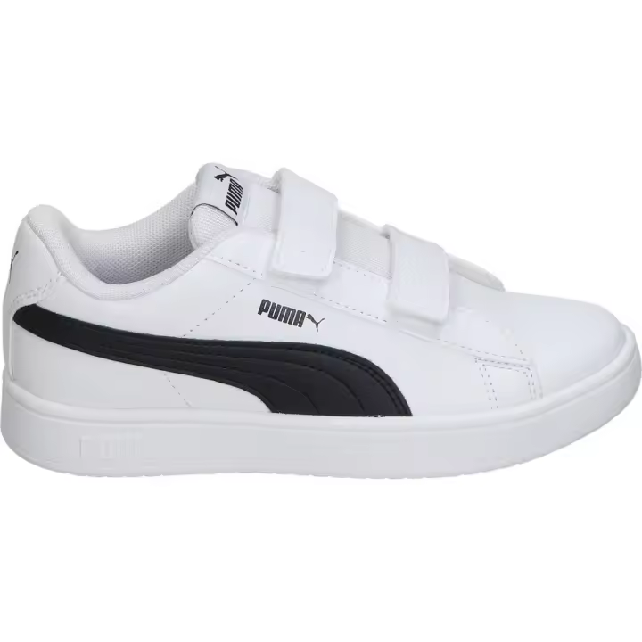 PUMA | Zapatillas Puma Rickie Classic V PS Infantiles – Deportiva en Color Blanco con Detalles Negros – Sneaker con Cierre Velcro – Máxima Sujeción – Estilo Casual – Cómodas – Versátiles – Modelo 394253-13 - 1