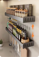 Organizador De Cocina Pared Montado Estante Para Condimentos Y Especias Con Gancho Colgante Material Metálico Para Almacenamiento En La Cocina - details 1