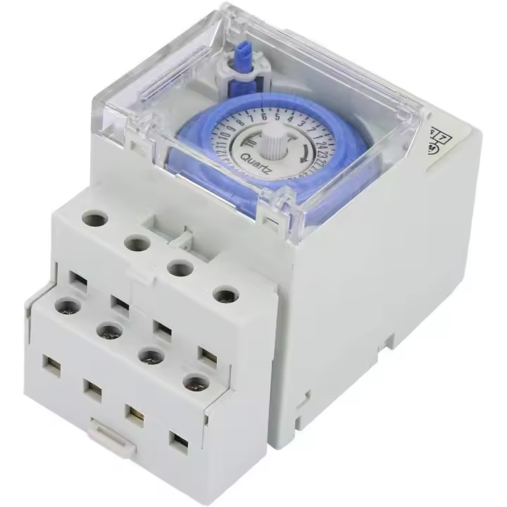 Temporizador, interruptor horario de 24 horas, temporizador 110-230 V SUL 181H Temporizador mecánico analógico Interruptor horario Controlador manual/automático para riel guía DIN - 1
