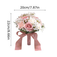 1PC Accesorio De Boda Para Novia Y Damas De Honor Rosas Artificiales Con Estrella Del Mar Cinta De Enlace Regalo De Flores Para Celebraciones Matrimoniales - details 0