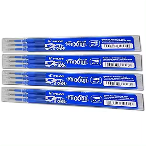 Bolígrafos Pilot Frixion Recambio BLS-FR7 - Tinta Gel Borrable - 0.7 Mm - Azul - Juego de 4 - 1