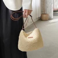 Bolso de mano de paja de gran capacidad para mujer, bolso de hombro tejido hueco, informal, de viaje, de mimbre, para playa y verano - details 2