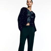 Blusa Larga De Manga Con Lentejuelas Para Mujer Estilo Europeo Y Americano Para Fiestas Y Banquetes Primavera/Otoño - details 12