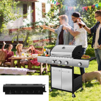 4PCS Placas De Calor Portátiles Para Barbacoa Acero Inoxidable Quemador Asado Cubierta De Protección Para Charbroil Repuestos De BBQ - details 5