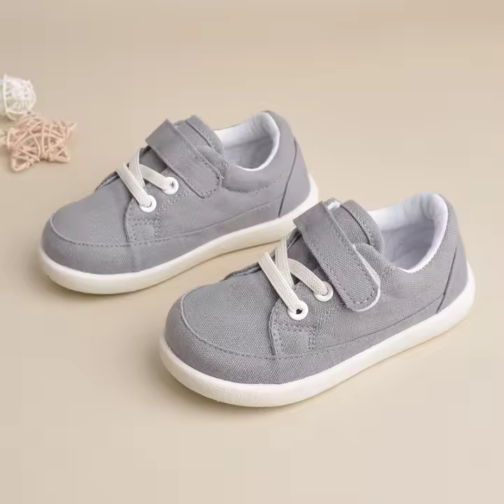 Sneakers Casuales Para Niños De Lona Cómodas Y Moda Para Exterior Con Cordones EK9S108 Antideslizantes TPR Suela Transpirables Para Verano - 1