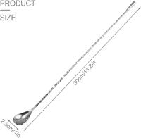 Cuchara de barra con forma de lágrima: cuchara de acero inoxidable para revolver cócteles con rosca fina para bartenders y mixólogos - details 0