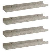 vidaXL Estantes de pared 4 unidades 40x9x3 cm Blanco brillante, Blanco, Negro Mueble Almacenaje Estantería para Oficina, Estudio, Dormitorio Estantería/Librería/ mueble de Almacenamiento - details 5