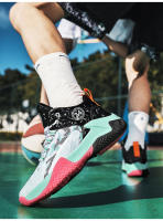 Zapatos De Baloncesto De Alta Top Para Estudiantes Antideslizantes Y Resistentes Al Desgaste Con Superficie De Malla Transpirable Para Jóvenes Deportistas - details 16