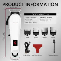 Cortapelos eléctrico Cortapelos de peluqueríaCabezal de Corte de aceroPantalla LCD ajustable - details 0