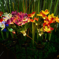 1pc Luz Solar De Terreno LED Con Flores Artificiales 7 Cabezas Luces Solares Para Patio Jardín Decoración De Navidad - details 1