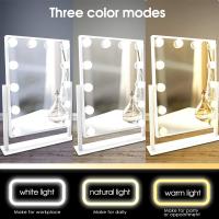 Espejo de Maquillaje con Luces, Espejo de Maquillaje Estilo Hollywood con 3 Modos de Color y 12 Bombillas LED Ajustables, Zoom en Rotación de 360° Control Táctil - details 3