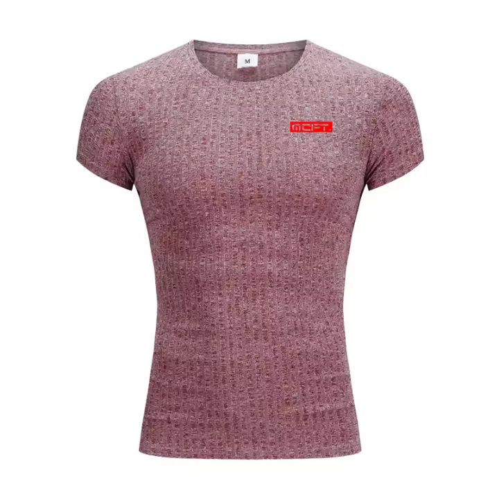 Casual Fashion Slim Fit Print T-shirt Men Sports Short Sleeve Knitted Shirt Summer Gym Fitness Bodybuilding Workout Tops Clothes - 1