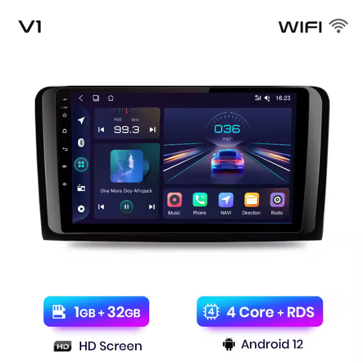 Junsun Radio Coche para Mercedes Benz M-Class W164 GL-Class X164 ML GL AI Voice 2 din Pantalla Coche Android Auto Multimedia Navegación GPS Auto radio - 1
