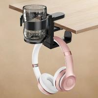 Soporte De Auriculares De Aleación De Aluminio Para Pared 2-en-1 Con Porta-Vaso Soporte De Almacenamiento Para Auriculares Sin Perforar - details 5
