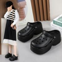 Sandalias De Mujer 9CM Gruesas Para Verano Zapatillas De Playa Con Tacón Alto Suela Suave Impermeables Para Jardín Y Exterior - details 2